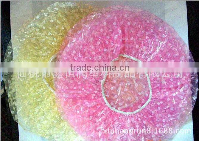 China factory price disposable plastic PE printed soft shower cap