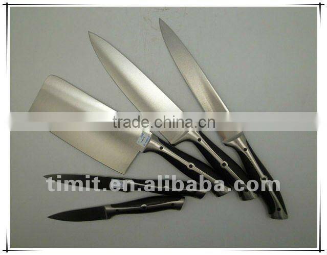 8pcs stainless steel solid handle good quality with block kitchen knife