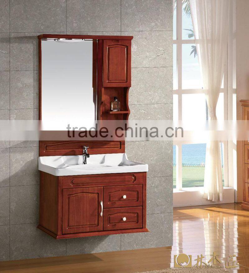 interior or outdoor bathroom decorative mirror solid wood bathroom cabinet(EAST-28031)