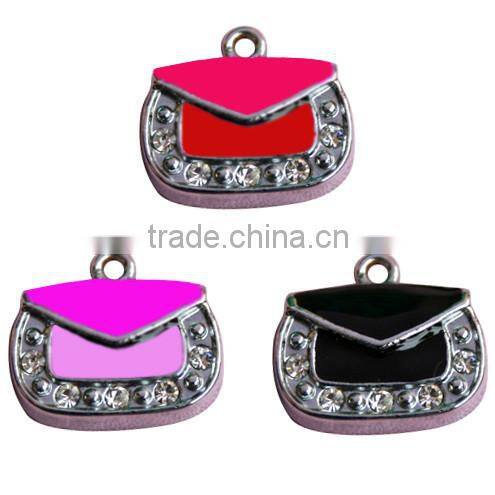 Hot summer purple bag pendant for 2014 London High quality purple cz bag shape pendant for women Bag shape charms