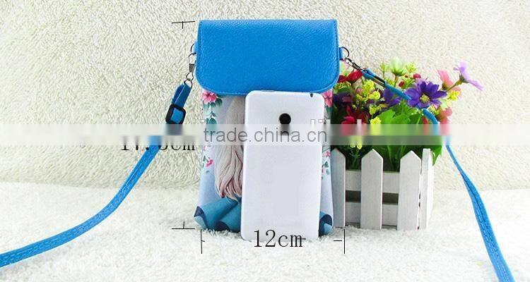 Wholesale pu lovely cartoon girl mini crossbody cell phone bag
