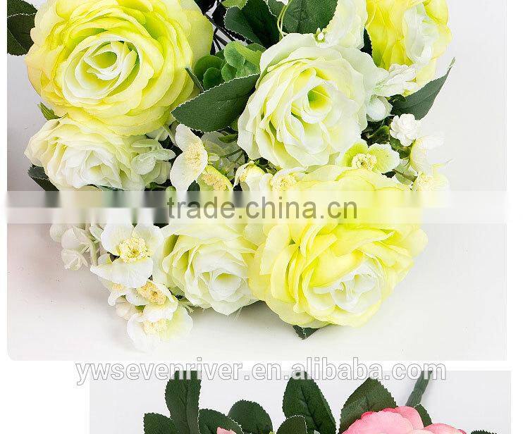 High-end European head of sichuan March 12 roses simulation plants plastic artificial flowers Yiwu simulation flower wholesale m