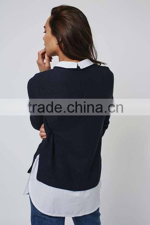 2016 Women Striped Hybrid Jumper HSS3035