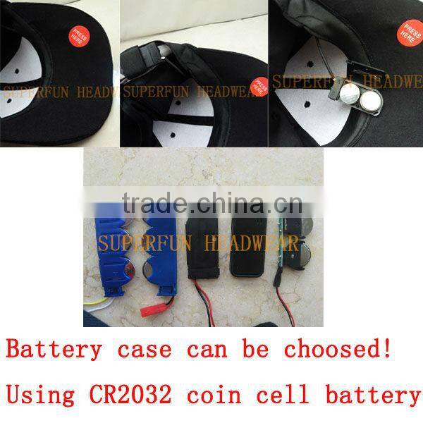 camo material white and green LED colors fast and closed hunting caps