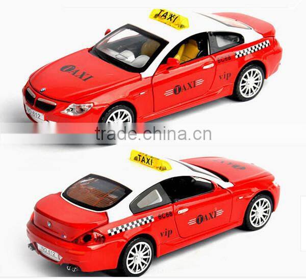 Wholesale customized 1:32 diecast model taxi pull back car with light&music