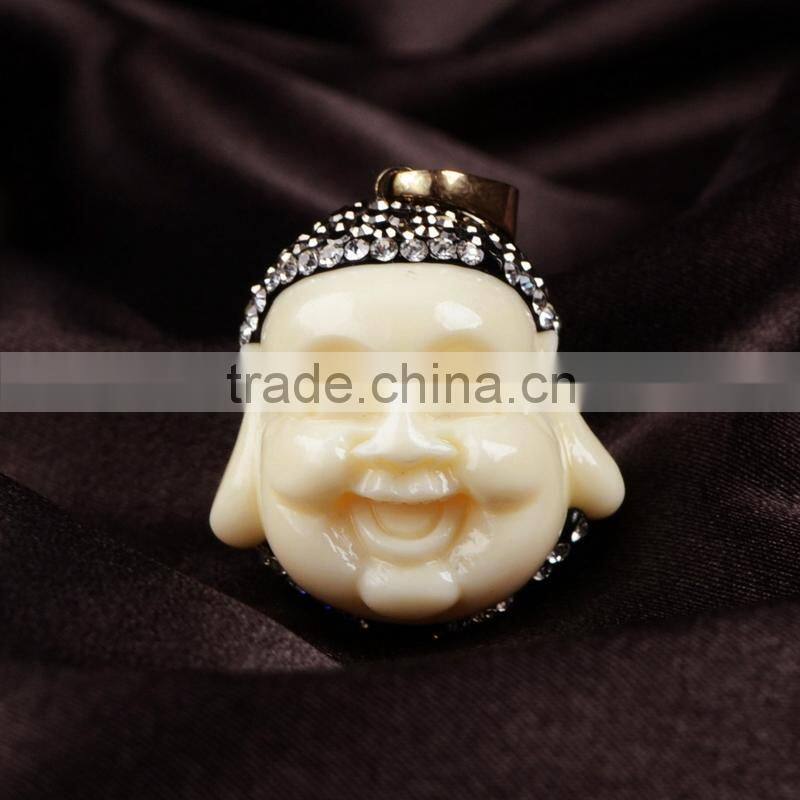 Nepal style Imitation Ox Bone buddha pendants, handmake carved buddha pendant, smile buddha head bead