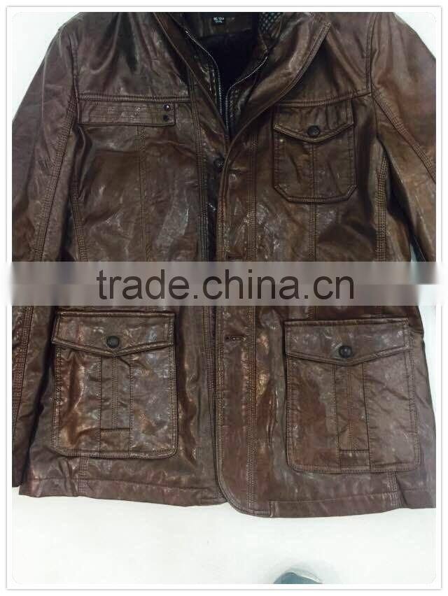 Cheap price man leather winter jacket suit for promotion - 1038