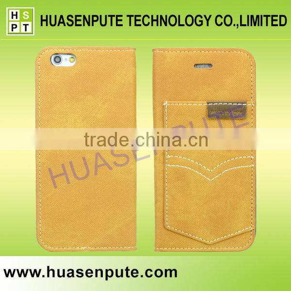 Attractive Jeans Patt Book Wallet Flip Leather Case Card Cover For Apple iPhone 6