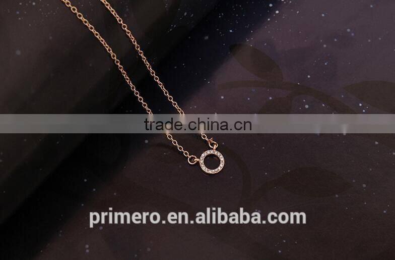Fashion Austrian Crystal Circle Jewelry Sets Party Gold Pendant Necklace Drop Earrings For Women