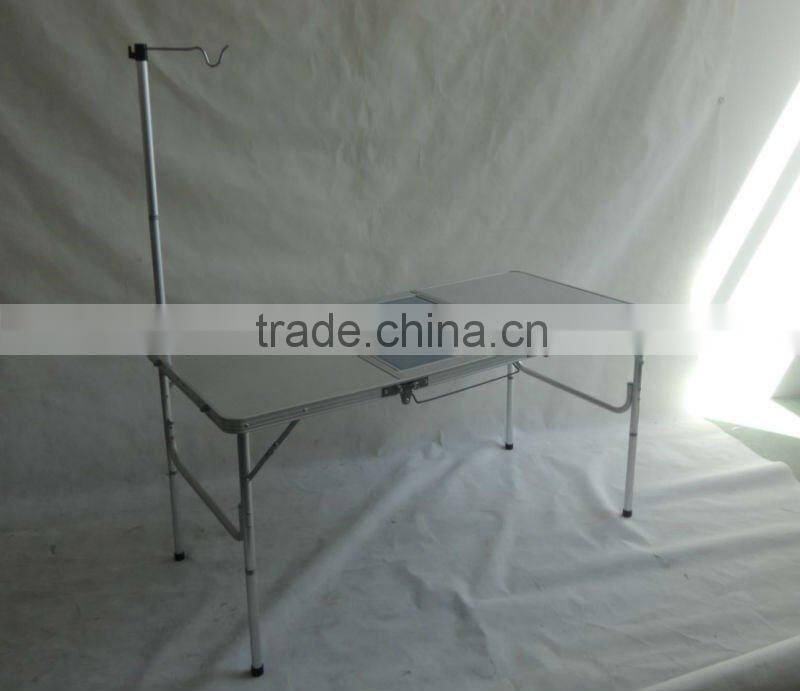 fold up Barbecue BBQ side Table with iron pan&lamp holder
