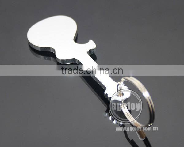 Anodizing Aluminum Guitar Shaped Pocket Creative Gift Metal Guitar Keychain Bottle Opener