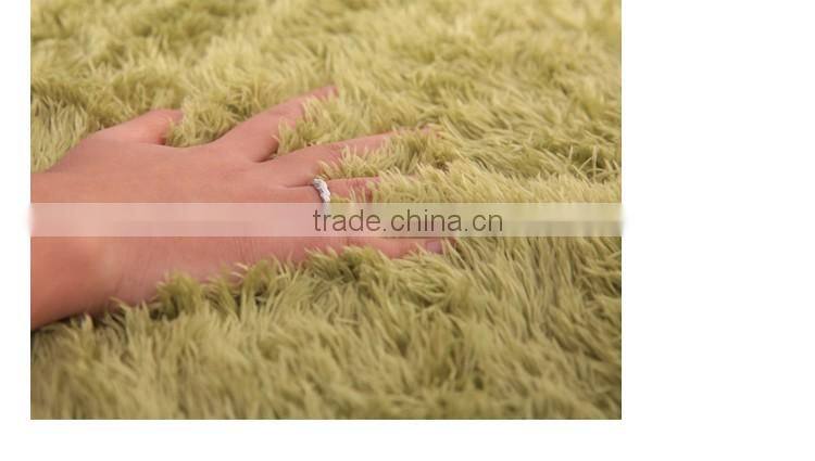 2016 cheap wholesales best prices green large microfiber polyester shaggy plush area carpet rugs with anti slip backing for home