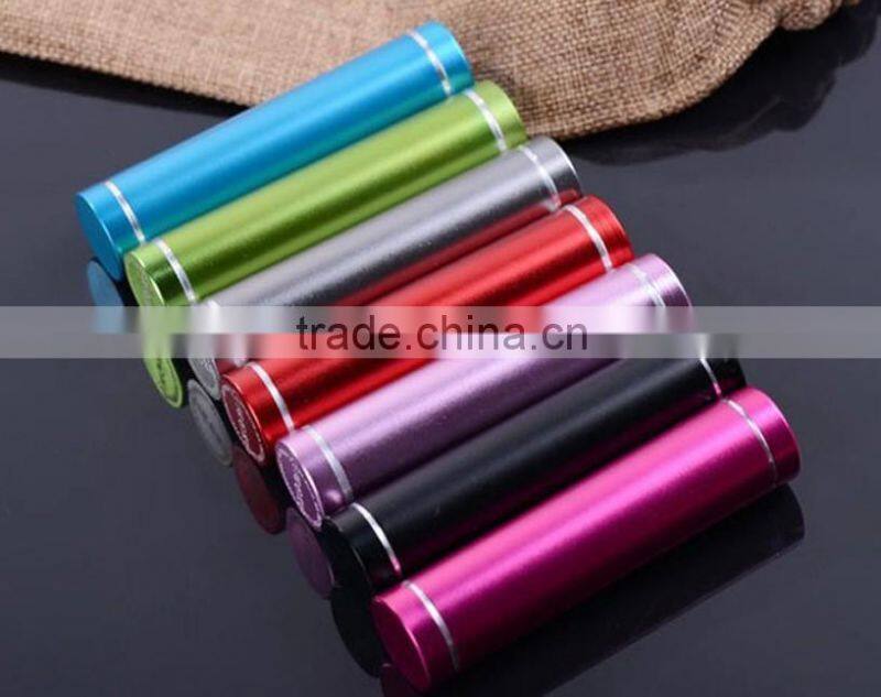 2200mah portable lipstick/cylinder shape power bank for iphone 5, Samsung, mobile phone