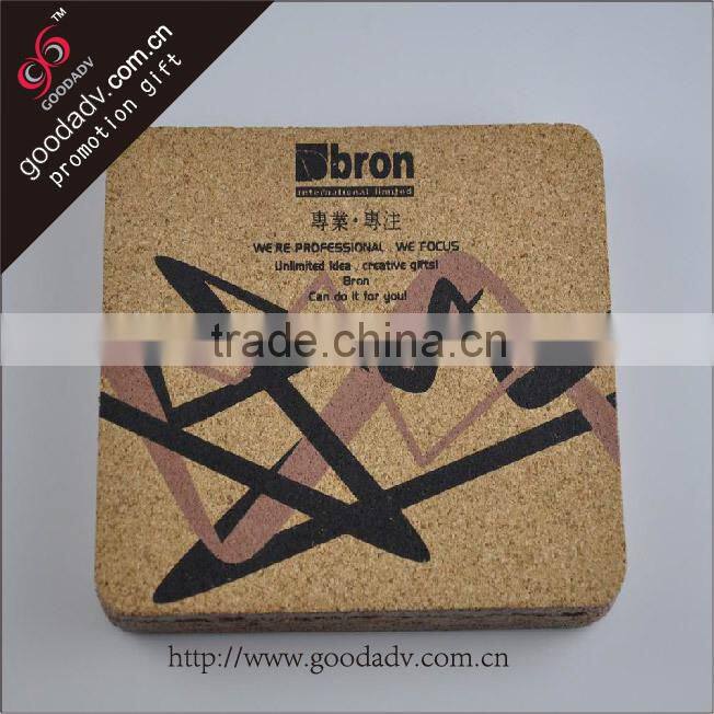 Wholesale guangzhou OEM wooden drink coasters cork coaster tea cup with logo