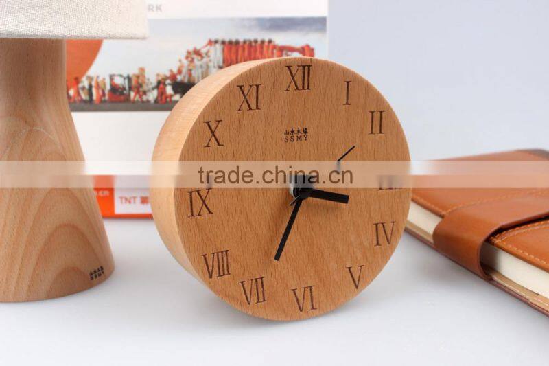 Shanshui DRZ006 Manufacturer's modern desktop clock wholesale table with wood material