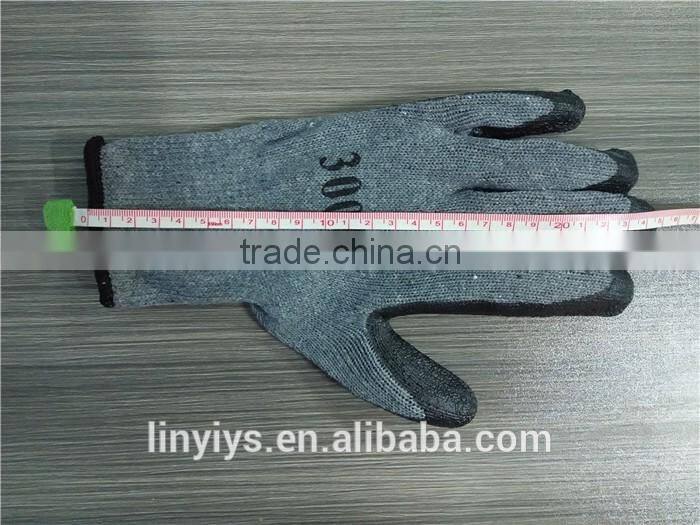 New premium black latex rubber coated palm coated work gloves