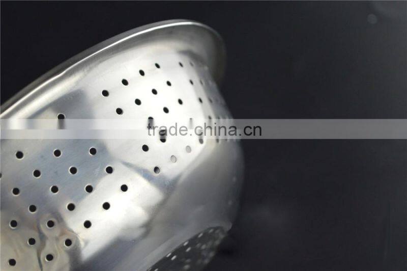 Hot selling kitchenware pure color multifunctional Stainless steel strainer Bowl
