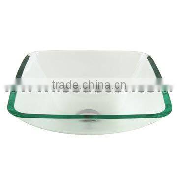 Rectangular Bathroom Glass Countertop Sink