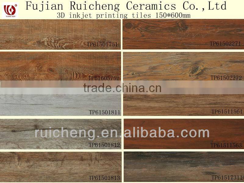 Wooden texture rusitc floor tile 150x600mm from Fujian Factory