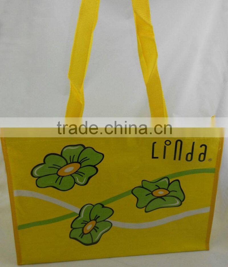 ECO-friendly pp woven laminated with opp film shopping bags