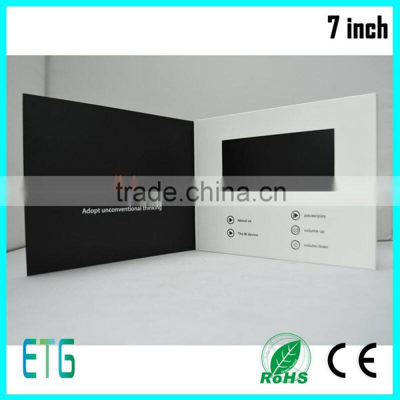 5 inch LCD screen customized OEM digital video greeting card and video advertising brochure