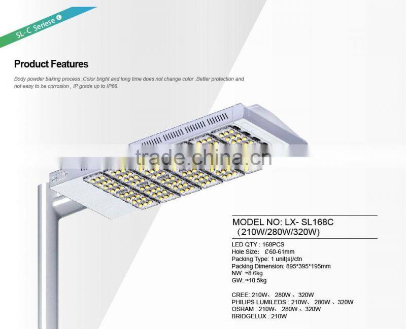 5 Years Warranty CE Rohs Lens Kit for Different Beam Angle 100-140lm/W Meanwell Driver Nichia LED 280W LED External Lighting