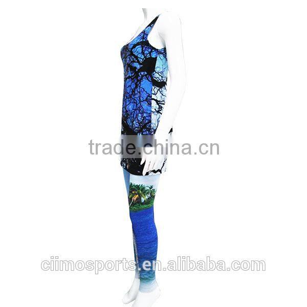 Blue sublimation printed custom design fashion uniform dress casual dress
