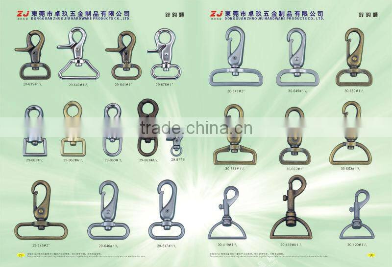 High quality eco-friendly 25mm zinc alloy metal d ring snap hook for bag belt