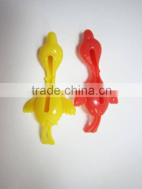 Funny sticky duck Slingshot /TPR sticky toy /Alien Slingshot /sticky animal toy/crazy sticky chicken
