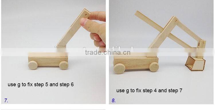 educational wooden puzzle excavator assemble toy
