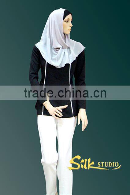 Long Sleeve Jersey Blouse Top