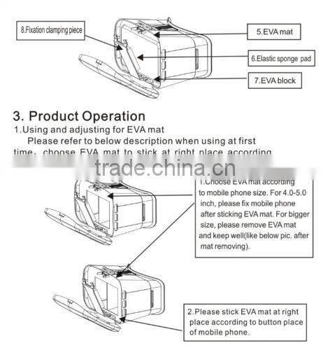 2016 Hot sale Virtual Reality 3D Video Glasses Head Mount 3D VR Google VR Park 2nd for samung samrt phones