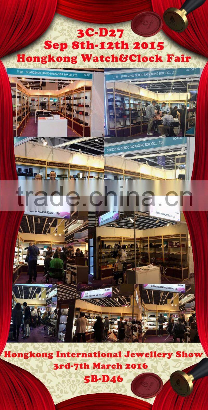 custom logo printed glossy black PU jeweley case