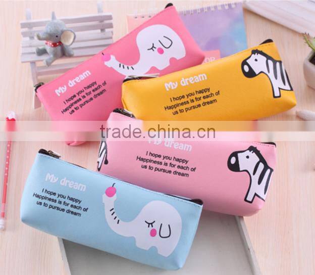 Promotion silicone rubber pencil case wtih cartoon printing