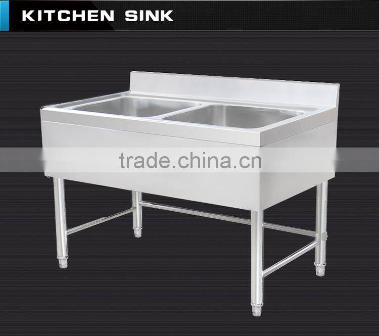 SUS304 Foshan manufacture Stainless Steel double bowl Laundry Sink Cabinet with bracket