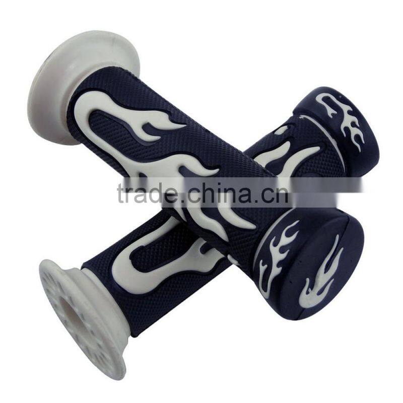 7/8'' black white flame dirt bike handle grips