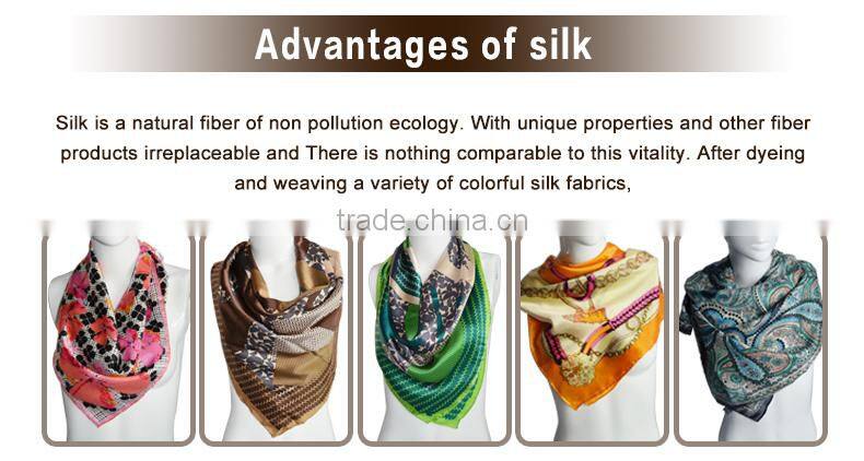 Custom design digital print 16mm silk twill scarves