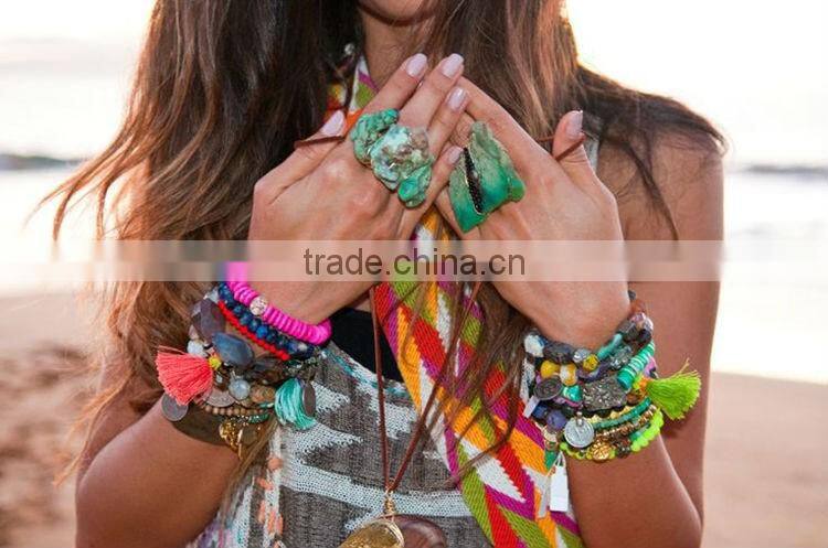 2016 Fshion rope shell chain charm tassel bracelet jewelry for wholesale