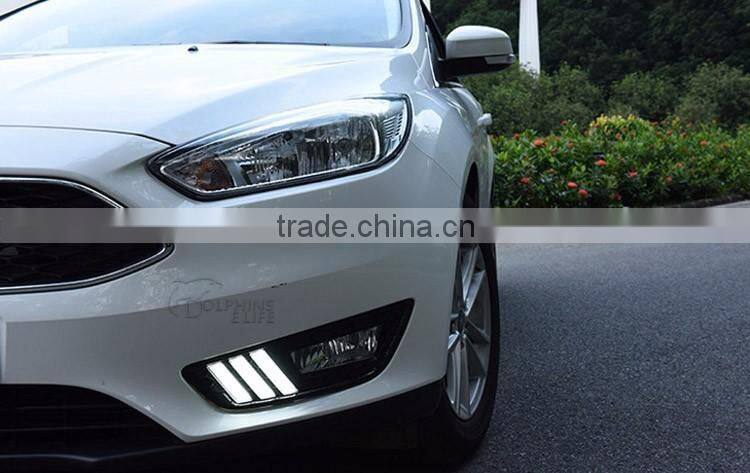 Car Accessories Daytime Running Light LED DRL Fog Lamp Front Bumper Fog Light For Ford Focus 3 2015 Sedan