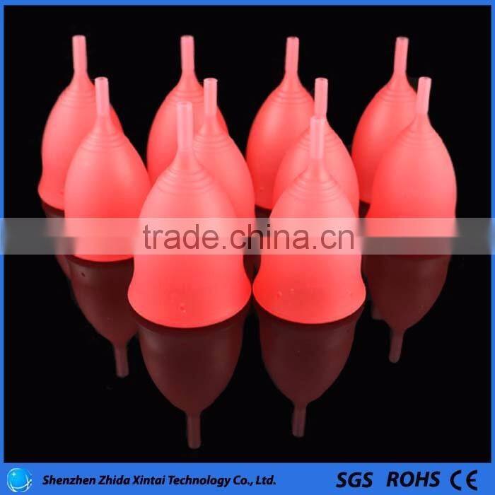 Soft lady silicone menstrual cup, colorful period cup