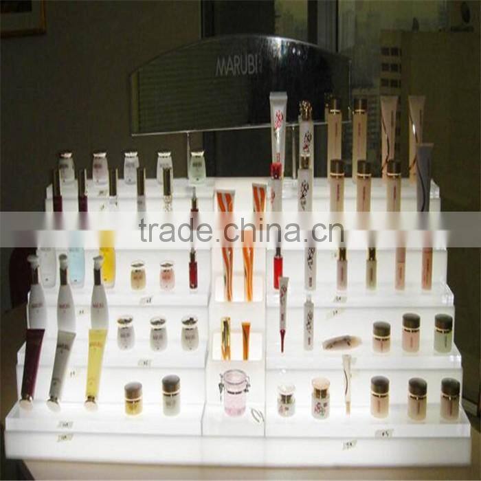 Acrylic cosmetic display with LED fashion supermarket
