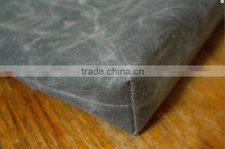 High quality and personalized waxed canvas unisex zippered pouch , waterproof pouch for swimming , fabric zipper pouches