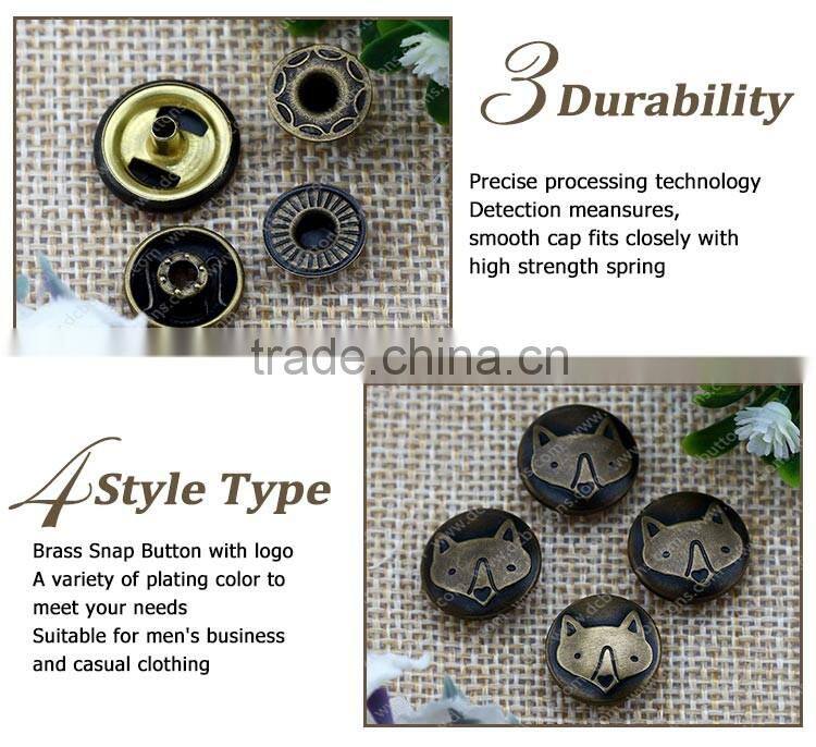 FOX Design Metal Button Snaps for Coat,Snap Fastener for Leather