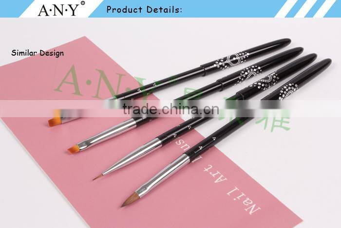 ANY Nail Art UV Gel Painting Black Metal Flat Nylon Hair Metal Nail Art Brush