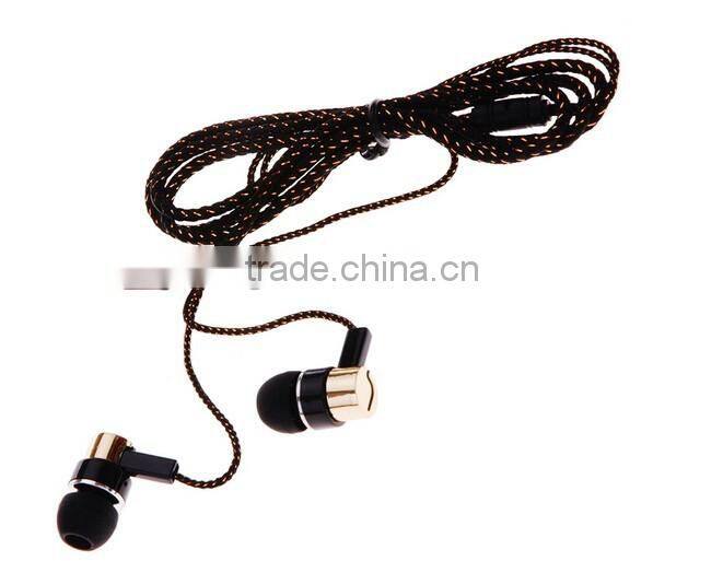 In Ear Earphone Earbuds Stereo Metal Braided Earphones 3.5mm Standard
