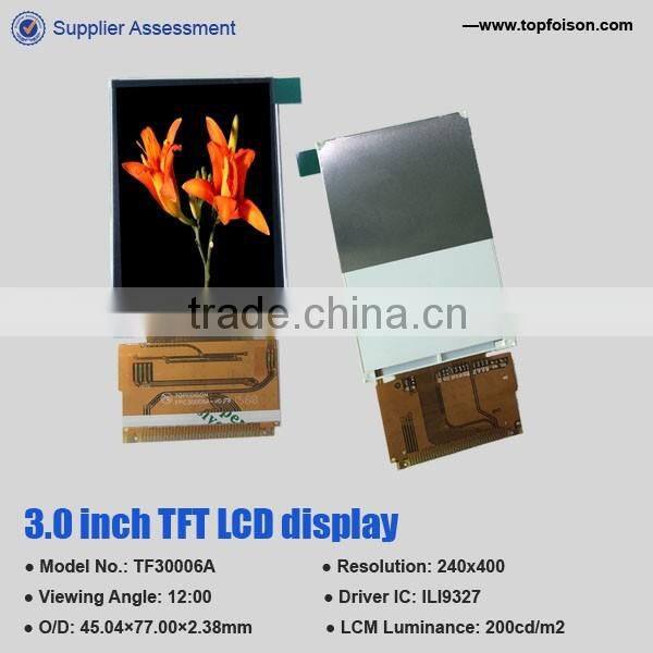 3.0 inch tft lcd monitor smart mobile 240*400 tft lcd monitor