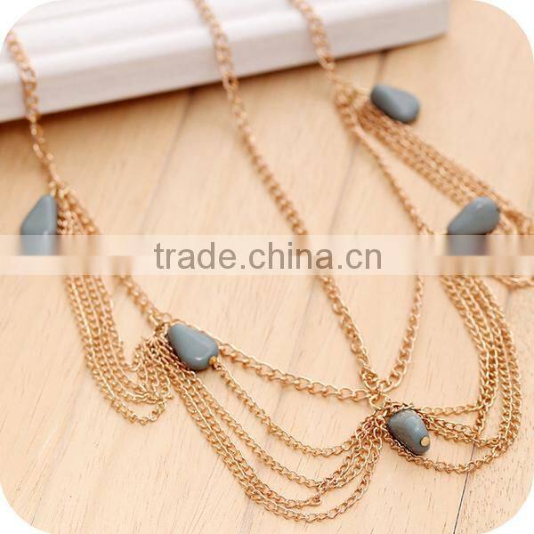 bohemia turquoise chain hair accessories bridal jewelry