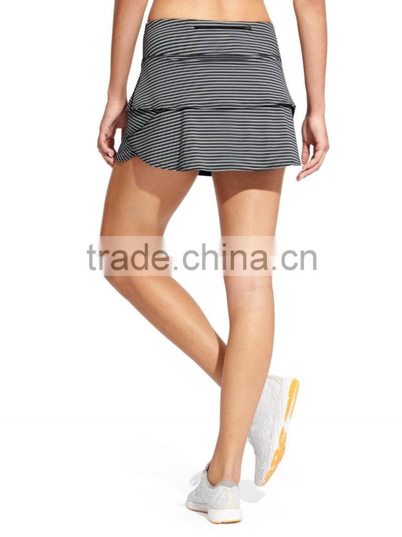 High Quality Clothing Manufacturer Custom Womens Stripe Swagger Skort Wholesale