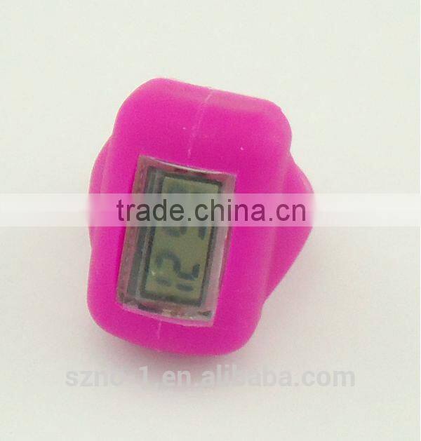 Mutli Colors Waterproof Soft Silicone Rubber Digital Finger Ring Thumb Band Watch