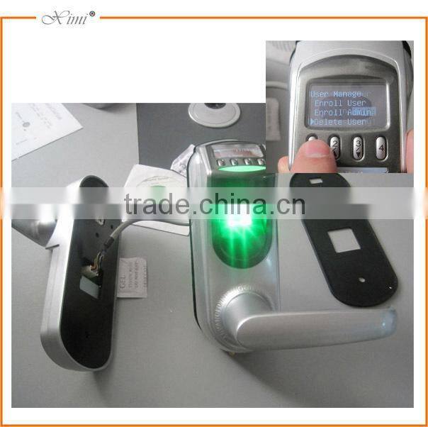 Black and silver color optional biometric fingerprint door lock with USB communication to store the record L7000 douch latch